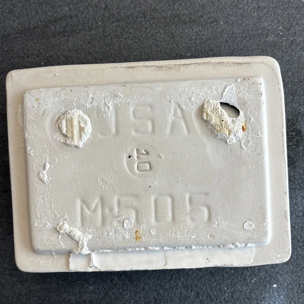 Vintage Beige Ceramic Soap Dish Porcelain Washcloth Holder Bathtub Shower MCM